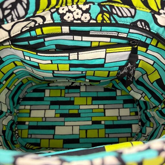 Vera Bradley island blooms Floral Patterned bucket Tote Bag seafoam lime - Picture 7 of 8